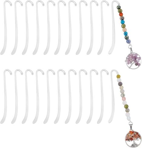 UNICRAFTALE 30 قطعة من الإشارات المرجعية على الطراز التبتي، فضية DIY، إشارة مرجعية عتيقة فريدة من نوعها، علامة خطاف فارغة، علامة سحرية للكتاب مع حلقات لمشروع عاشق الكتب للمعلم والطلاب in Kuwait