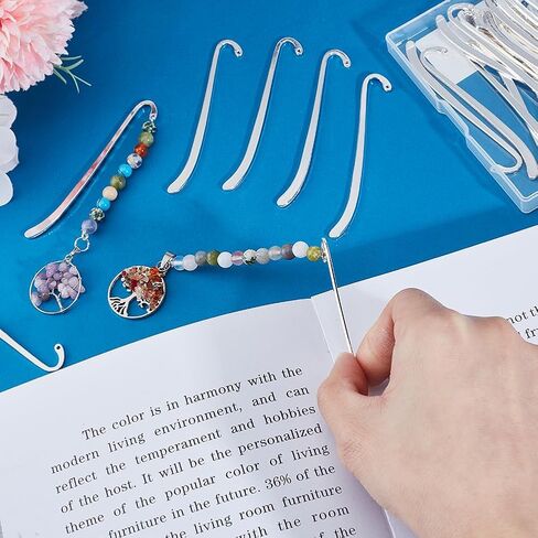 UNICRAFTALE 30 قطعة من الإشارات المرجعية على الطراز التبتي، فضية DIY، إشارة مرجعية عتيقة فريدة من نوعها، علامة خطاف فارغة، علامة سحرية للكتاب مع حلقات لمشروع عاشق الكتب للمعلم والطلاب in Kuwait