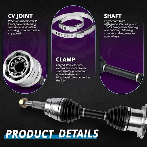 Front CV Axle Replacement for Chevy Silverado 2500 HD 2001 2002 2003 2004 2005 2006 2007 2008 2009 2010, for Suburban GMC Sierra Yukon XL 1500 2500 3500 HD Driver Passenger Side [4WD 6-Lug] in Saudi Arabia