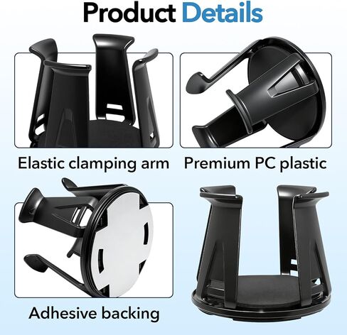 4 قطع حامل أكواب السيارة، حشوات حامل أكواب قابلة للتوسيع ذاتية اللصق للسيارة، محول حامل أكواب أسود للسيارات مع أذرع مشبك لتثبيت زجاجات المياه والمشروبات in Kuwait