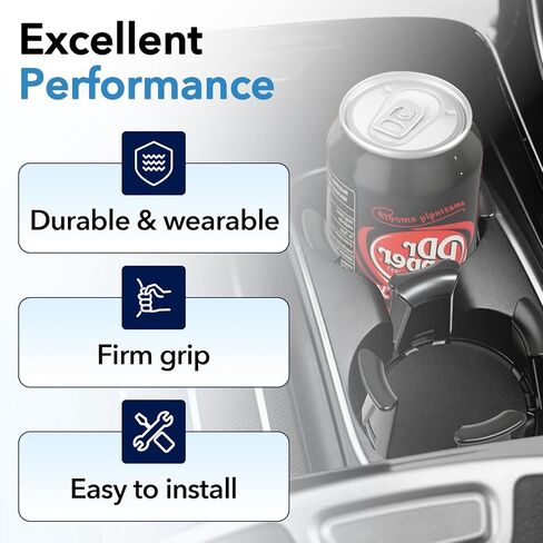 4 قطع حامل أكواب السيارة، حشوات حامل أكواب قابلة للتوسيع ذاتية اللصق للسيارة، محول حامل أكواب أسود للسيارات مع أذرع مشبك لتثبيت زجاجات المياه والمشروبات in Kuwait