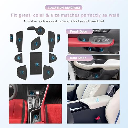 LUWU for 2025 A cura ADX Accessories - for 2025 A cura ADX Door Slot Mats Cup Holder Inserts Center Console Liners Mats Black-Trim -11 PCS/Sets in Saudi Arabia