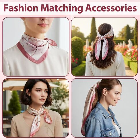 Silk Neck Scarf for Women, Lightweight Fashion Silky Head Scarves Satin Head Scarves Neck Silk Satin Heads Scarve for Sleeping Handbags Scarf in Saudi Arabia