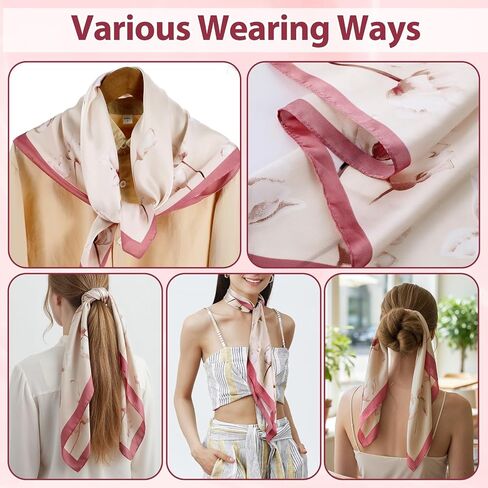 Silk Neck Scarf for Women, Lightweight Fashion Silky Head Scarves Satin Head Scarves Neck Silk Satin Heads Scarve for Sleeping Handbags Scarf in Saudi Arabia