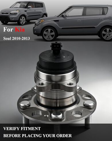 512434 2Pcs Rear Wheel Bearing and Hub Assembly Fit for Kia Soul 2010 2011 2012 2013, Wheel Hub Assembly 5 lugs w/ABS in Kuwait
