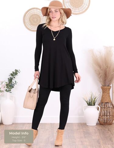 Popana 3 Pack Long Sleeve Tunic Tops for Women, Loose Fit Dressy Long Tops to Wear with Leggings, Soft Stretchy in Saudi Arabia