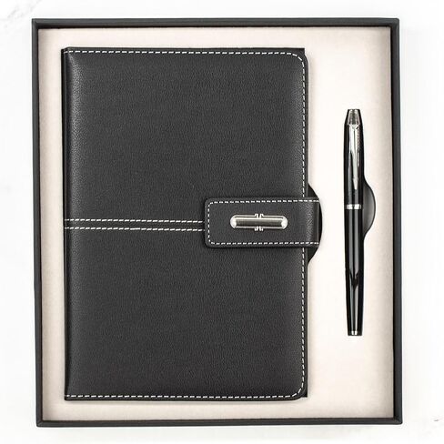 Shadow Breeze A5 Leather Notebook and Executive Pen Gift Set in Premium Gift Box, 172 Pages 100GSM Ruled Pages, Great Gift for Business, School, Home (Navy Blue) in Saudi Arabia