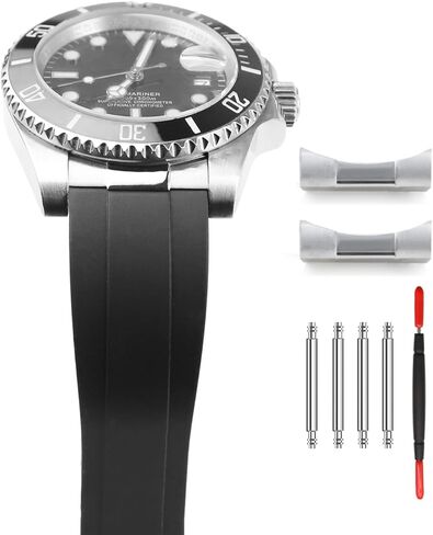 2PCS 19mm 20mm 21mm Curved Watch Band Endlinks for Rolex Submariner, GMT Master II, Yacht Master Daytona Air-King,Datejust ,Day-Date,Explorer No Gaps watch Strap curved end links Seamless Connection in Kuwait