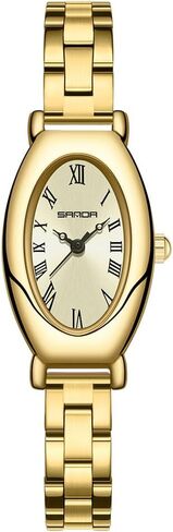 FANMIS Women's Pre-Loved Dainty Quartz Watches Vintage Oval Dial Bangle Roman Numbers Watch Luxury Jewelry Style Quartz Wristwatch in Saudi Arabia