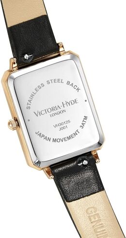 VICTORIA HYDE Gorgeous Women's Watch Green Mother of Pearl Dial Elegant Timepiece Rectangular Face Watches with Black Leather Band (Black) in Kuwait