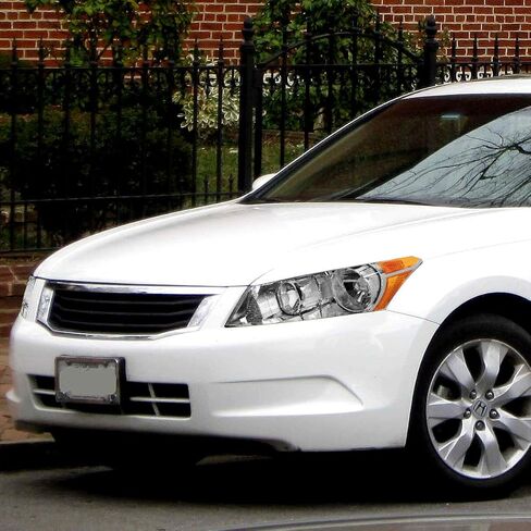 مجموعة المصابيح الأمامية من نوع Auto Dynasty متوافقة مع سيارة هوندا أكورد سيدان 2008-2012، استبدال المصابيح الأمامية الهالوجين للجانب الأيمن للركاب، طراز OE HO2503130، زاوية كهرمانية لسكن الكروم in Kuwait