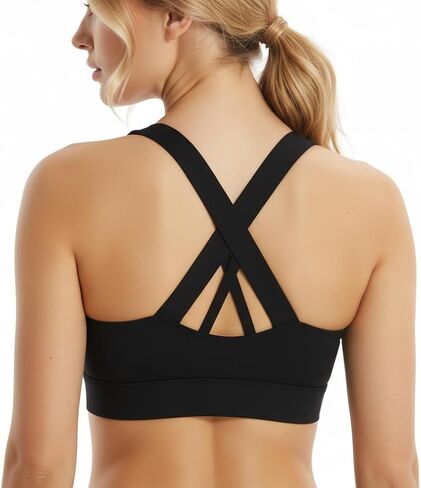 High Support Sports Bras for Women - High Impact Sports Bra Zip Front Padded Strappy Back Workout Bra in Saudi Arabia