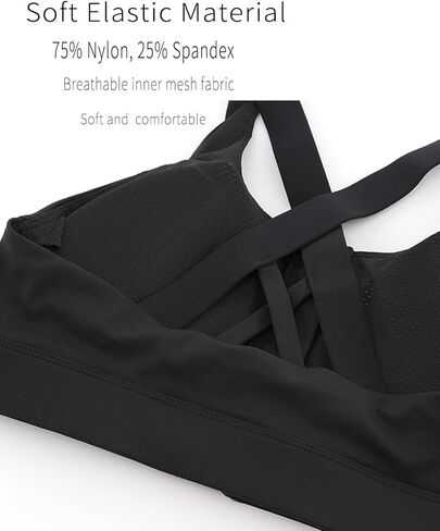 High Support Sports Bras for Women - High Impact Sports Bra Zip Front Padded Strappy Back Workout Bra in Saudi Arabia