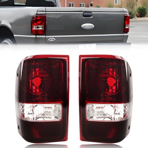 مصابيح خلفية متوافقة مع Ford Ranger 2006-2011، جانب السائق والراكب، مجموعة المصابيح الخلفية للمصابيح الخلفية، عدسات حمراء داكنة in Saudi Arabia