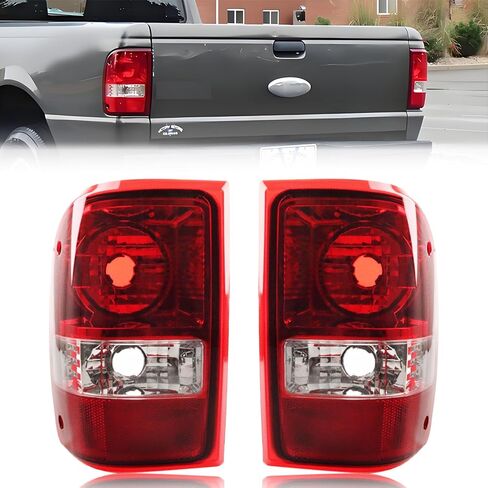 مصابيح خلفية متوافقة مع Ford Ranger 2006-2011، جانب السائق والراكب، مجموعة المصابيح الخلفية للمصابيح الخلفية، عدسات حمراء داكنة in Saudi Arabia