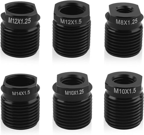 6PCS Shift Knob Adapter Set,M8/M10/M12/M14 Stick Shift Knob Thread Adapter for Tight Connections,Aluminum Alloy Gear Shifter Knobs Adapters Replacement for Modified Gear Shifters in Saudi Arabia