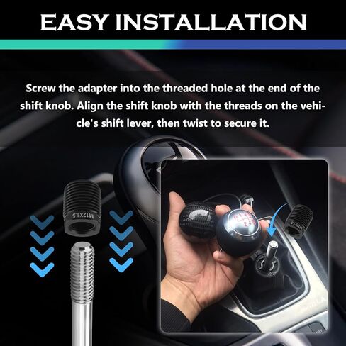 6PCS Shift Knob Adapter Set,M8/M10/M12/M14 Stick Shift Knob Thread Adapter for Tight Connections,Aluminum Alloy Gear Shifter Knobs Adapters Replacement for Modified Gear Shifters in Saudi Arabia