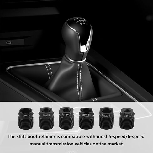 6PCS Shift Knob Adapter Set,M8/M10/M12/M14 Stick Shift Knob Thread Adapter for Tight Connections,Aluminum Alloy Gear Shifter Knobs Adapters Replacement for Modified Gear Shifters in Saudi Arabia