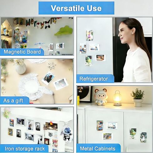 8 Pack Acrylic Magnetic Photo Frames for Fridge,2.36x3.54 Inch Double Sided Clear Mini Picture Frames,Perfect for Fujifilm Instax Mini & Polaroid Film,Refrigerator Magnet Photo Holders for Home Office in Kuwait