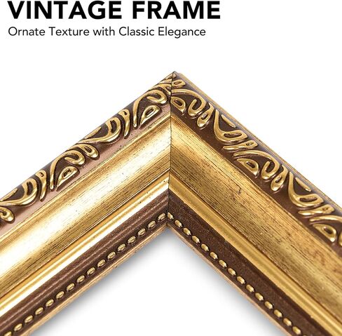 5x7 Vintage Picture Frame with 4x6 Mat Set of 4, Elegant Retro 5 by 7 Photo Frame with Shatter-Resistant Plexiglass for Wall or Tabletop Display, Gallery Decor & Gift, Gold, 4 Pack in Saudi Arabia