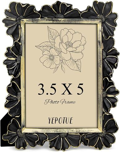 4x6 Vintage Flower Picture Frame, Ornate Antique Photo Frame with Glass Front, Elegant Picture Frame for for Wall or Tabletop Display, Gift ldeas for Home Decor (White Gold) in Saudi Arabia