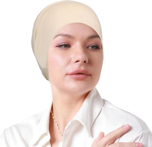 Women Under Hijab Cap Islamic Underscarf Turbans for Women Solid Color Hijab Bonnet Caps Muslim Scarf Inner Cap in Saudi Arabia