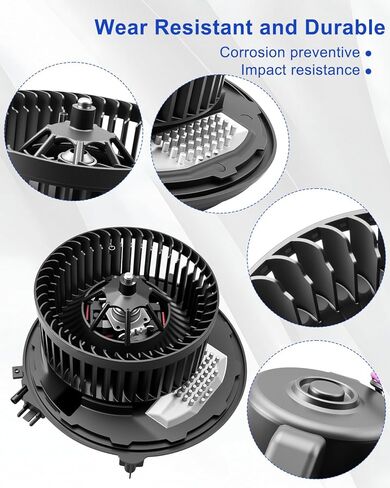 Front HVAC Heater Blower Motor and Resistor Assembly Compatible with Audi A3 Q3 S3 Volkswagen Golf GTI Jetta, Replace 700341 in Saudi Arabia