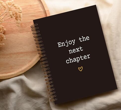 Retirement Gift for Woman,Enjoy The Next Chapter Spiral Notebook Journal,Farewell Gifts for Coworker Colleague Office Worker,Black Hardcover Spiral Notebook in Saudi Arabia
