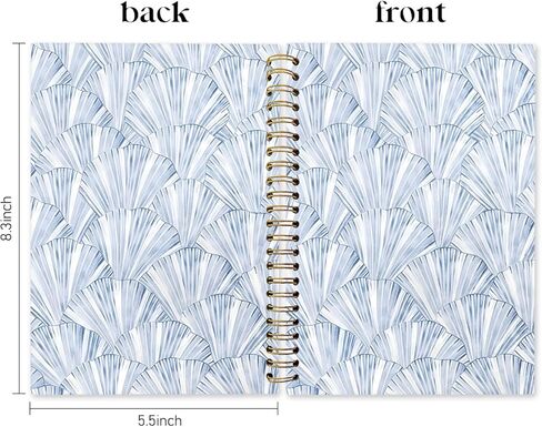Blue Seashell Spiral Notebook Journal, Blue Coastal Beach Journal, Trendy Preppy Beachy Ocean Hardcover Notebook 5.5x8.3 in Saudi Arabia
