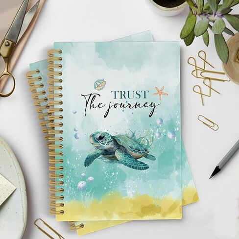 Coastal Beach Sea Turtle Spiral Notebook Journal, Trust the Journey Ocean Marine Notebooks for Note Taking, Sea Turtle Gifts for Women, Ocean Beach Hardcover Spiral Journal 5.5x8.3 Inches in Saudi Arabia