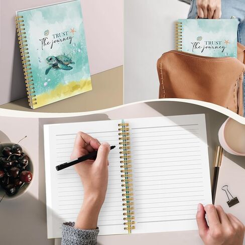 Coastal Beach Sea Turtle Spiral Notebook Journal, Trust the Journey Ocean Marine Notebooks for Note Taking, Sea Turtle Gifts for Women, Ocean Beach Hardcover Spiral Journal 5.5x8.3 Inches in Saudi Arabia