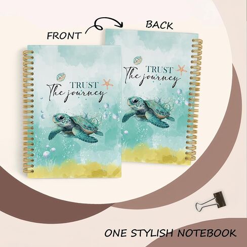 Coastal Beach Sea Turtle Spiral Notebook Journal, Trust the Journey Ocean Marine Notebooks for Note Taking, Sea Turtle Gifts for Women, Ocean Beach Hardcover Spiral Journal 5.5x8.3 Inches in Saudi Arabia