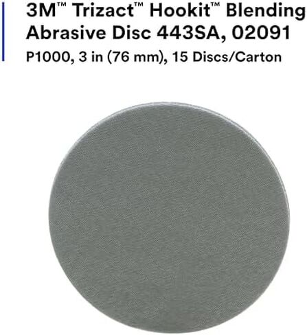 3M Trizact Hookit Blending Disc 443A, 02091, 3 in, P1000, 15 discs per carton, 4 cartons per case in Saudi Arabia