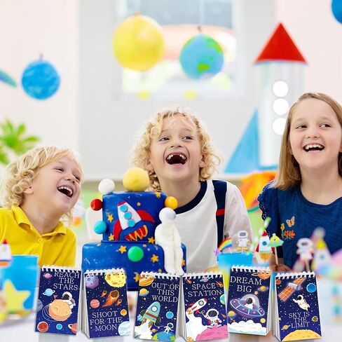 JOINFANXIN Outer Space Galaxy Mini Notepads Astronaut Rocket Planet Pattern Spiral Pocket Notepads Small Spiral Memo Pads for Space Theme Birthday Party Teacher Classroom Rewards Party Favors(24pcs) in Saudi Arabia