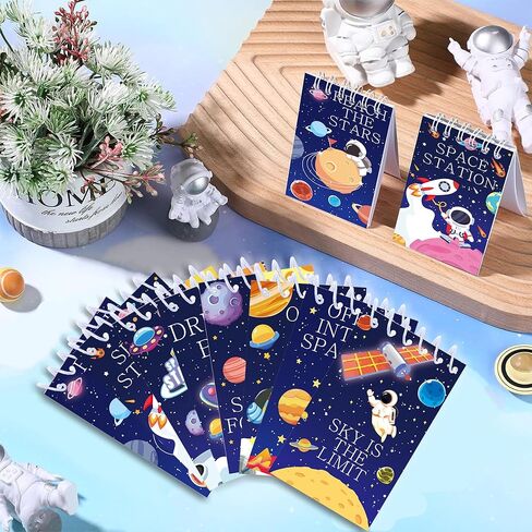 JOINFANXIN Outer Space Galaxy Mini Notepads Astronaut Rocket Planet Pattern Spiral Pocket Notepads Small Spiral Memo Pads for Space Theme Birthday Party Teacher Classroom Rewards Party Favors(24pcs) in Saudi Arabia