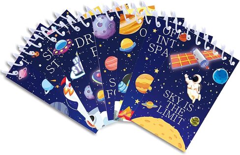 JOINFANXIN Outer Space Galaxy Mini Notepads Astronaut Rocket Planet Pattern Spiral Pocket Notepads Small Spiral Memo Pads for Space Theme Birthday Party Teacher Classroom Rewards Party Favors(24pcs) in Saudi Arabia