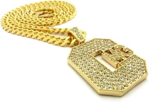 NEW ICED OUT 'CMG' PENDANT & 6mm/24" CUBAN CHAIN HIP HOP NECKLACES - RC2250G in Kuwait