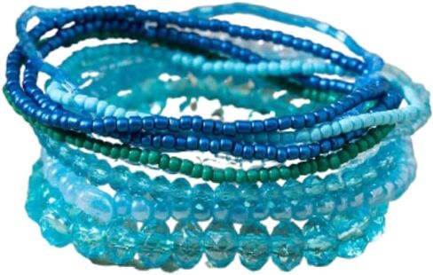 Colorful Bohemian Stackable Beaded Bracelet Handmade Elastic Beaded Stretch Bracelets Multicolor Seed Layered Stretch Bangle Bracelets in Saudi Arabia