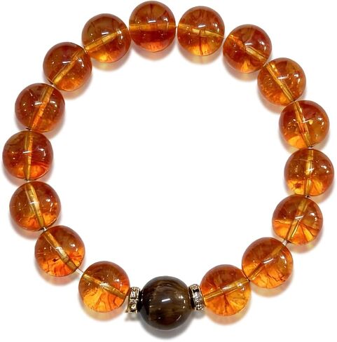 Citrine Crystal Beaded Stretch Bracelet for Women Men Tiger Eye Natural Stone Bracelet Natural Healing Crystal Beaded Bracelet Trendy Jewelry Gifts in Saudi Arabia
