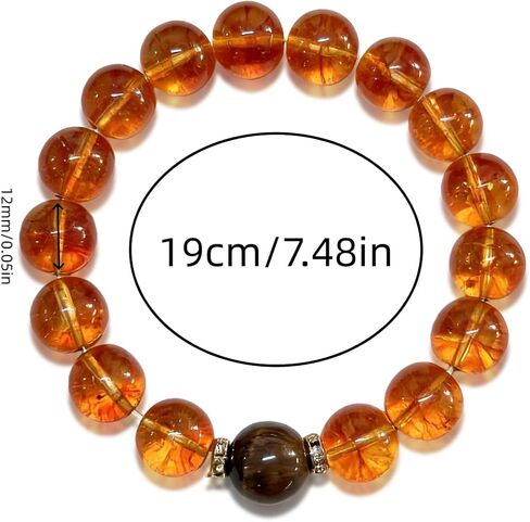 Citrine Crystal Beaded Stretch Bracelet for Women Men Tiger Eye Natural Stone Bracelet Natural Healing Crystal Beaded Bracelet Trendy Jewelry Gifts in Saudi Arabia