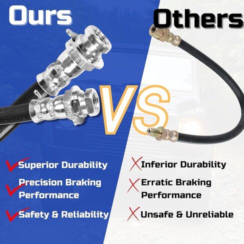 Pair Rear Brake Hydraulic Hose Kit for Car Replacement for Ford Mustang 5.0L 1986 1987 1988 1989 1990 1991 1992 1993, for Mercury Capri 5.0L 1985 1986 - Brhaspatip, 2PCS in Kuwait