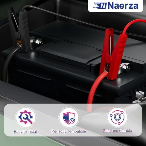 مشابك كابل توصيل متوافقة مع بطارية ديوالت 20 فولت، 2.95 قدم 8AWG سلك توصيل سلكي من السيليكون، كابل معزز للسيارات لبدء تشغيل السيارة باستخدام بطارية الأداة، مقاومة للحرارة 200 درجة مئوية in Kuwait