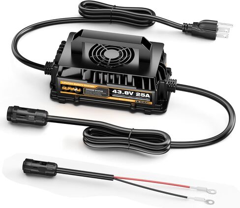 Suraziki 36V Lithium Golf Cart Battery Charger -43.8Volt 25AMP Onboard LiFePO4 Charger for 38.4V 12S Marine Solar Batteries,Waterproof Smart Charger with 0V BMS Activate Mode in Saudi Arabia