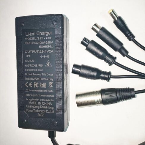 29.4V 2A Universal Charger 5 Plugs for 24V 25.2V 25.6V 25.9V Lithium LiFePO4 Battery Charger Replacement 29.4 Volt 1.5A 1A Power Supply Cord in Kuwait