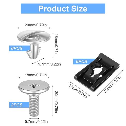 14PCS Lower Engine Cover Pin Screw, Splash Shield Bolts Clips Skid Plate Screws and Radiator Engine Access Cover Pins Car Fastener Clip Compatible with Civic, Accord, CRV, Acura in Saudi Arabia