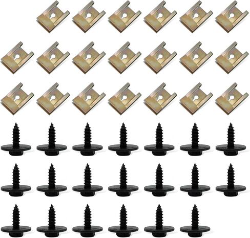 40 قطعة من مثبتات بطانة الحاجز، ومسامير غطاء المصد ومجموعة مشابك على شكل حرف U، وأدوات تثبيت جسم السيارة المقاومة للصدأ، متوافقة مع BMW E46 E92 E90 (متعددة الألوان) in Kuwait