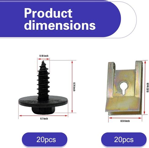 40 قطعة من مثبتات بطانة الحاجز، ومسامير غطاء المصد ومجموعة مشابك على شكل حرف U، وأدوات تثبيت جسم السيارة المقاومة للصدأ، متوافقة مع BMW E46 E92 E90 (متعددة الألوان) in Kuwait