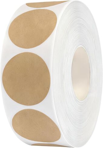 2 Inch Circle Stickers Light Brown Blank Label Stickers, 500 PCS Round Kraft Food Label Stickers, Color Dot Coding Tape for Organizing, Jar and Canning Labels, Crafts, Envelope, Price Tags in Saudi Arabia