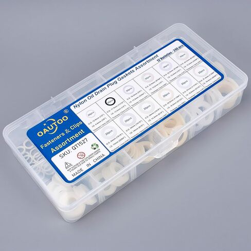OAUTOO 240pcs Automotive Multipurpose Nylon Flat Washer Oil Drain Plug Gaskets Assortment in Saudi Arabia