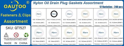 OAUTOO 240pcs Automotive Multipurpose Nylon Flat Washer Oil Drain Plug Gaskets Assortment in Saudi Arabia